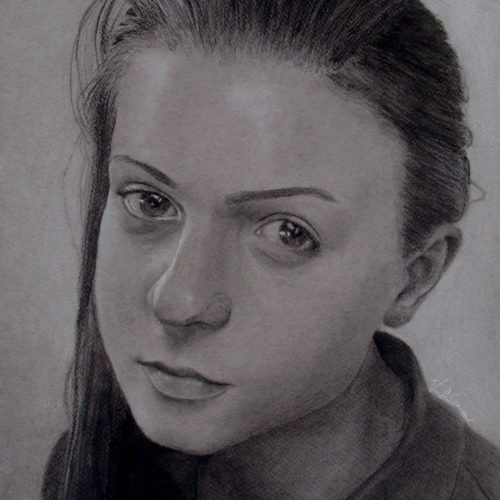 self portrait sketch of an art student at The Vanguard School
